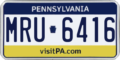 PA license plate MRU6416