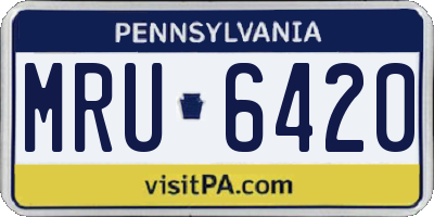 PA license plate MRU6420