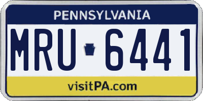 PA license plate MRU6441