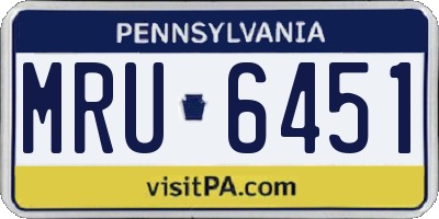 PA license plate MRU6451