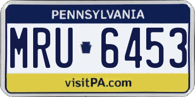 PA license plate MRU6453