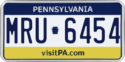 PA license plate MRU6454