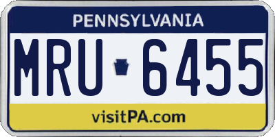 PA license plate MRU6455