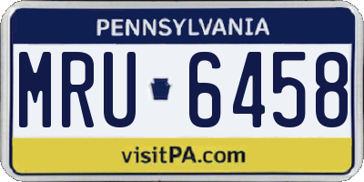 PA license plate MRU6458