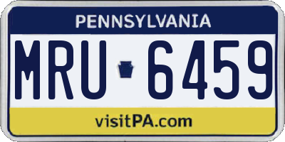 PA license plate MRU6459