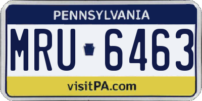 PA license plate MRU6463