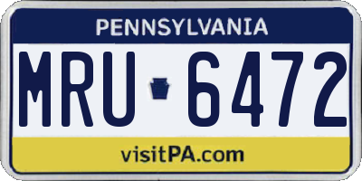 PA license plate MRU6472