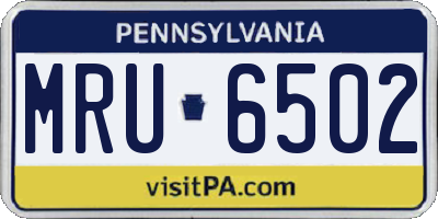 PA license plate MRU6502