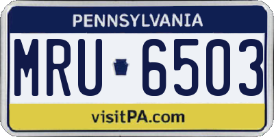 PA license plate MRU6503