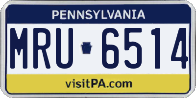 PA license plate MRU6514