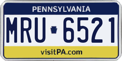 PA license plate MRU6521