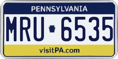 PA license plate MRU6535