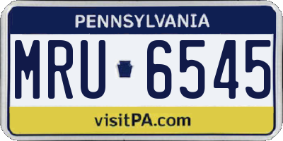 PA license plate MRU6545