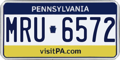 PA license plate MRU6572