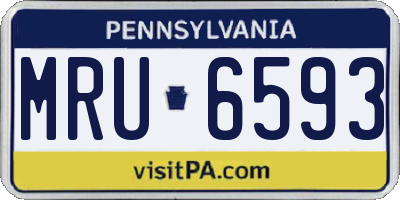 PA license plate MRU6593