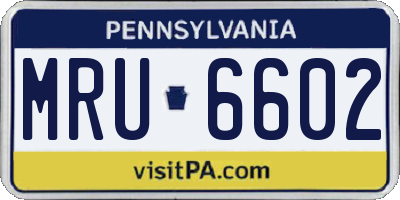 PA license plate MRU6602