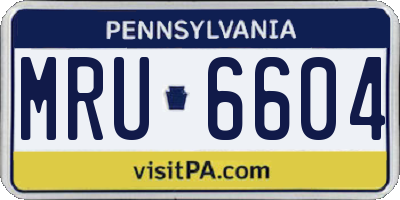 PA license plate MRU6604