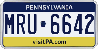 PA license plate MRU6642