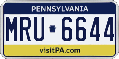 PA license plate MRU6644