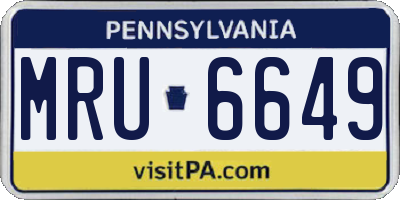 PA license plate MRU6649