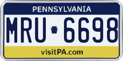 PA license plate MRU6698