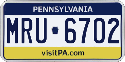 PA license plate MRU6702