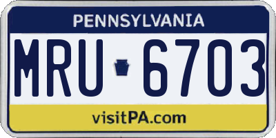 PA license plate MRU6703