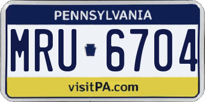 PA license plate MRU6704
