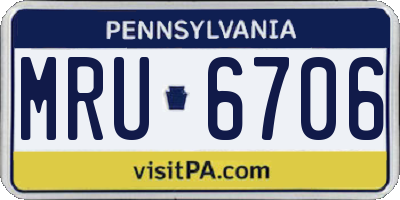PA license plate MRU6706