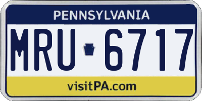 PA license plate MRU6717