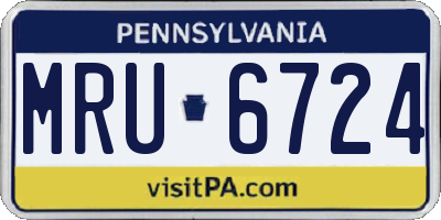 PA license plate MRU6724