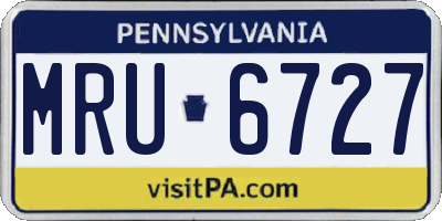 PA license plate MRU6727
