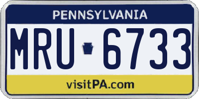 PA license plate MRU6733