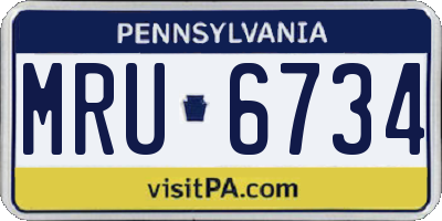 PA license plate MRU6734
