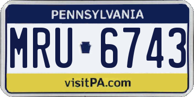 PA license plate MRU6743