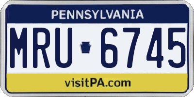 PA license plate MRU6745