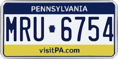 PA license plate MRU6754