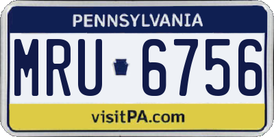 PA license plate MRU6756
