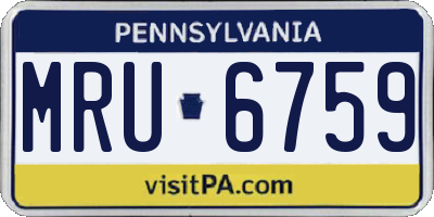 PA license plate MRU6759
