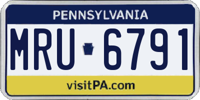 PA license plate MRU6791