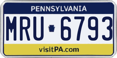PA license plate MRU6793