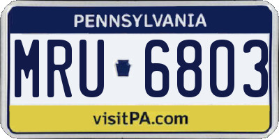 PA license plate MRU6803