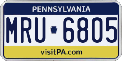 PA license plate MRU6805