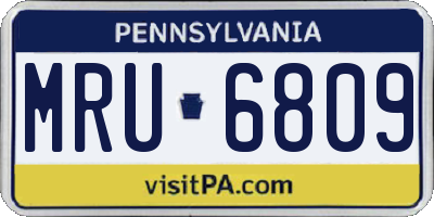 PA license plate MRU6809