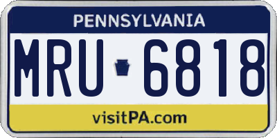 PA license plate MRU6818