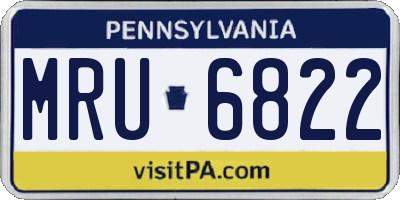 PA license plate MRU6822