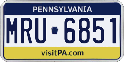 PA license plate MRU6851