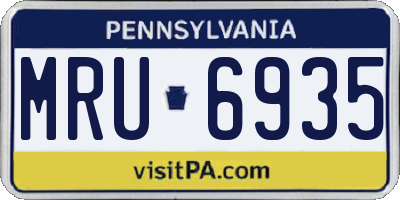 PA license plate MRU6935