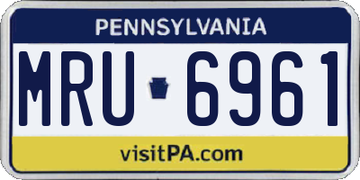 PA license plate MRU6961