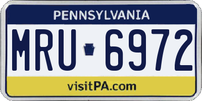PA license plate MRU6972